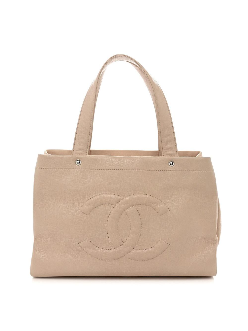 Chanel Caviar Cc Tote Beige #356950C19B